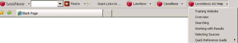 toolbar - help and training